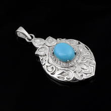 Load image into Gallery viewer, 0.25 CTW Diamond Polki Turquoise Pendant