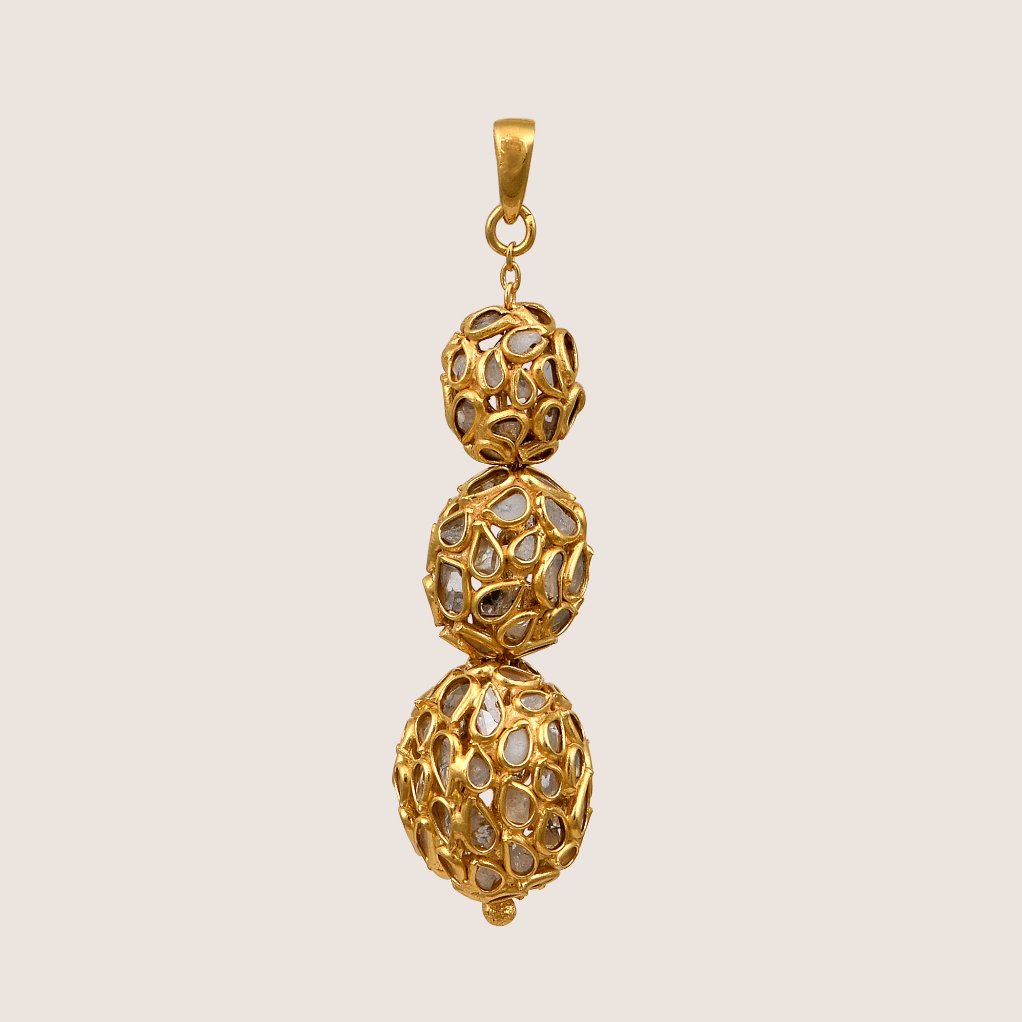 1.50 CTW Diamond Polki Traditional Pendant