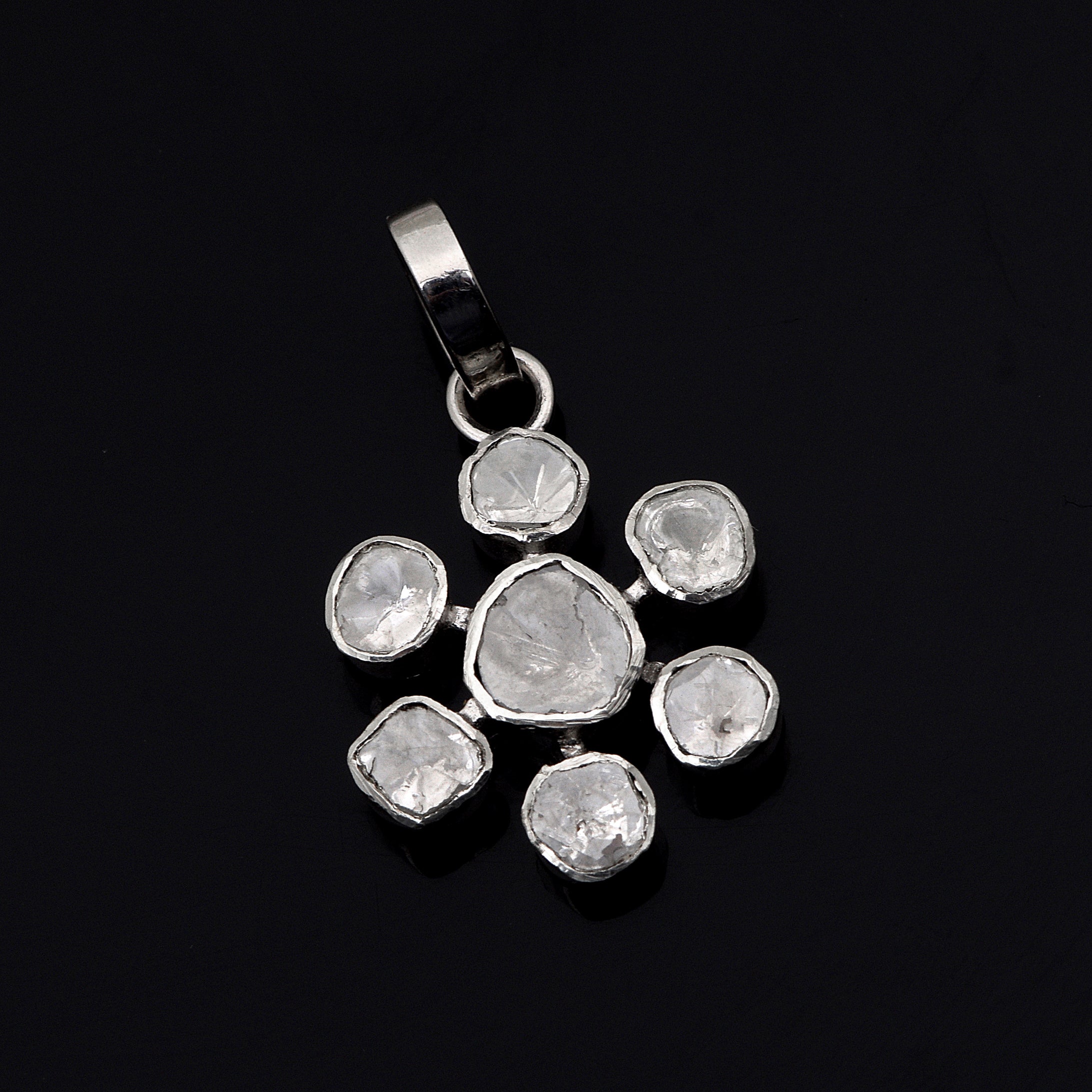 1.50 CTW Diamond Polki Floral Pendant