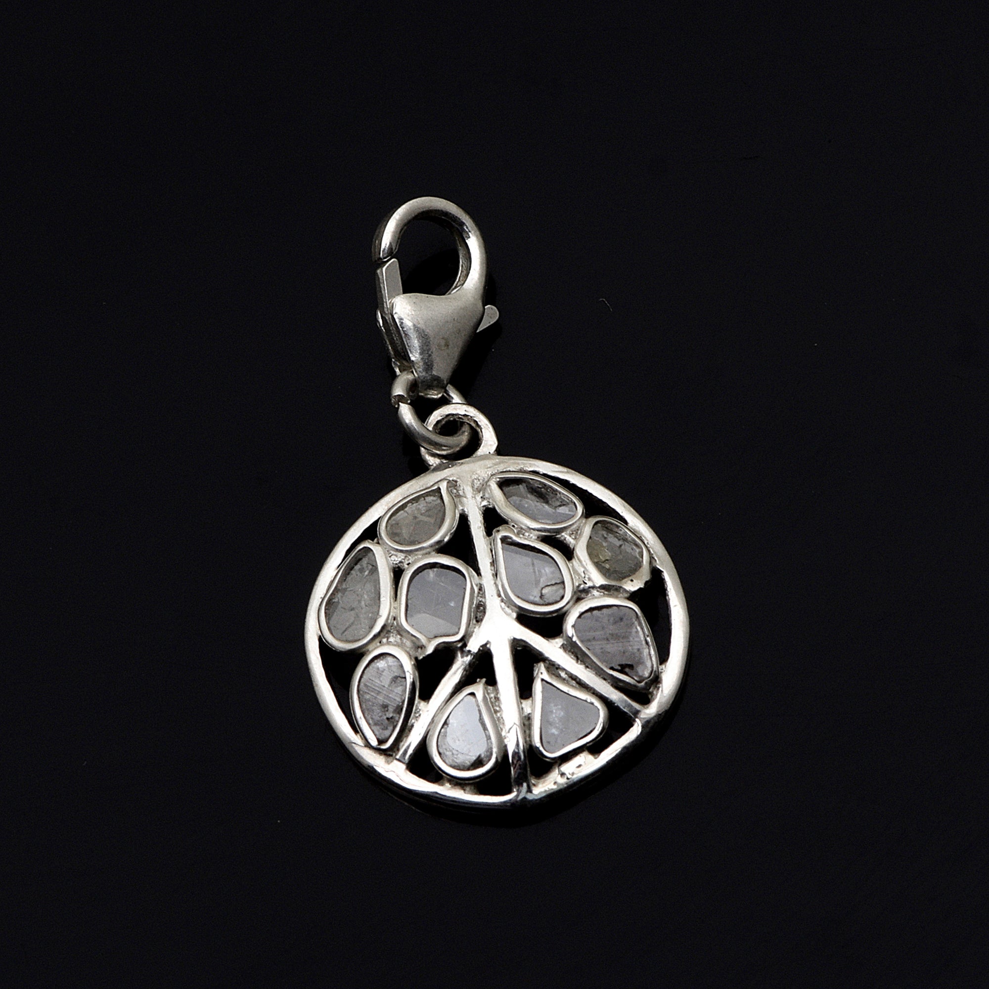 0.30 CTW Diamond Polki Round Charm Pendant