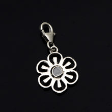 Load image into Gallery viewer, 0.10 CTW Diamond Polki Floral Charm Pendant
