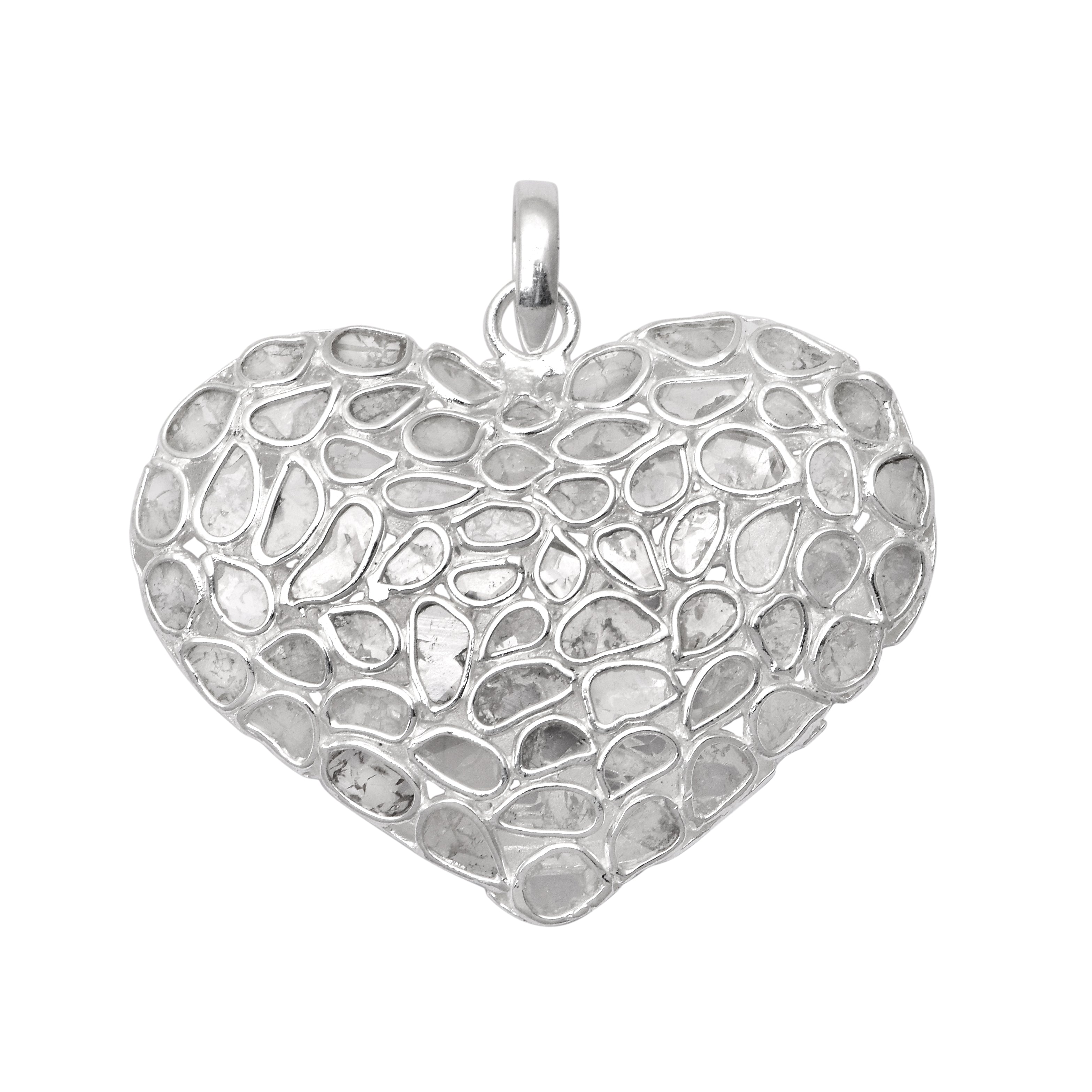 2 CTW Diamond Polki Heart Pendant