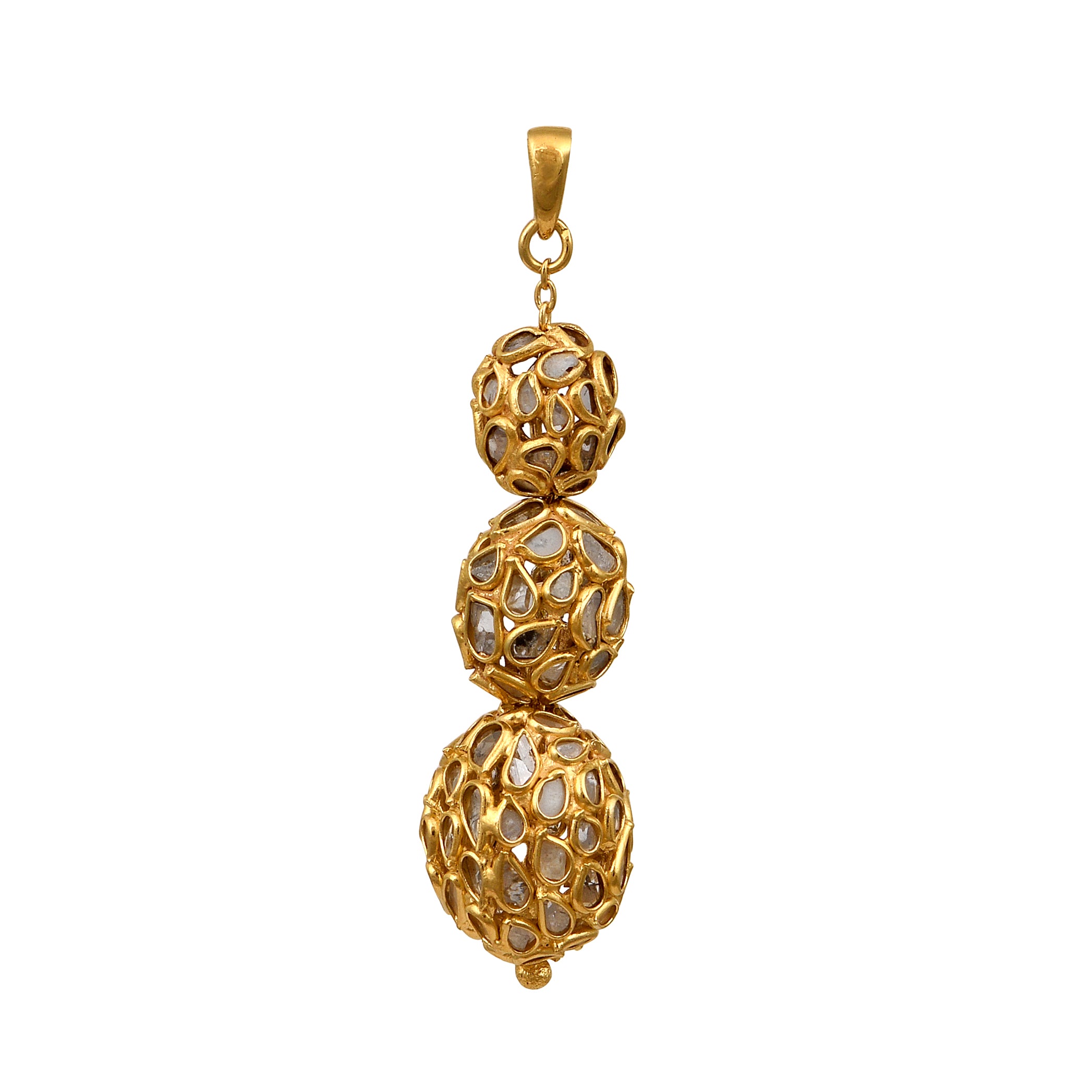 1.50 CTW Diamond Polki Traditional Pendant