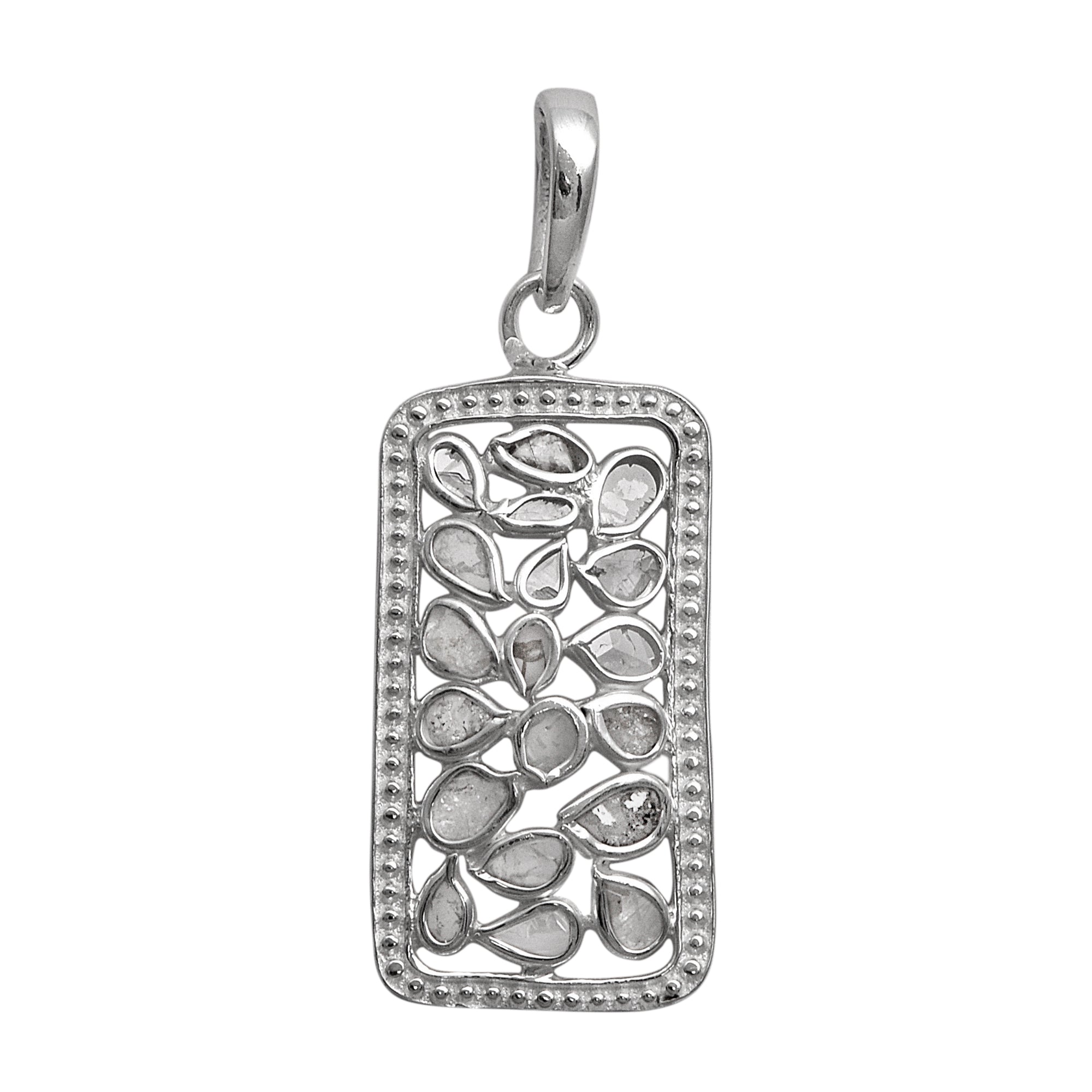 1 CTW Diamond Polki Rectangular Pendant