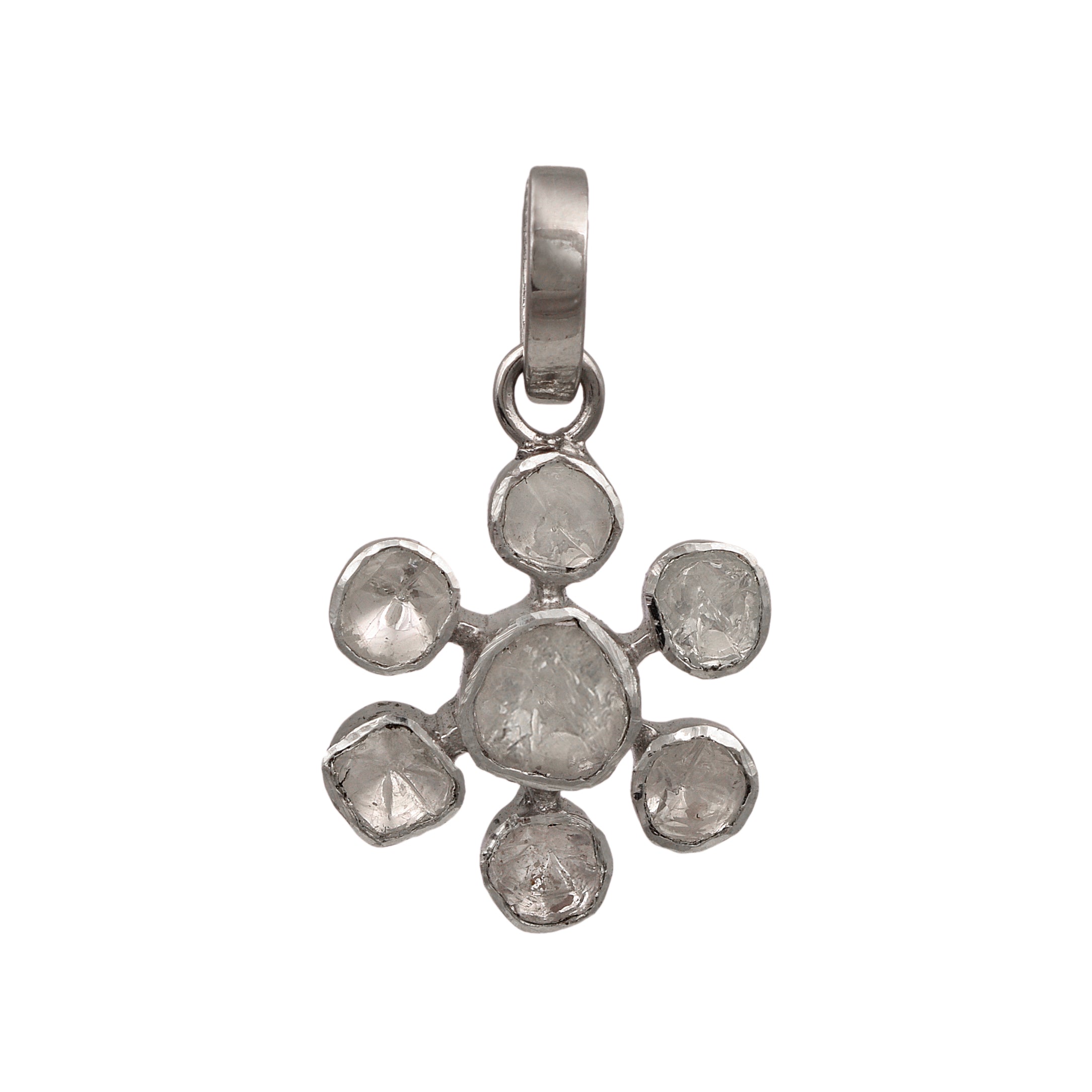 1.50 CTW Diamond Polki Floral Pendant