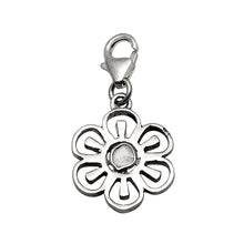 Load image into Gallery viewer, 0.10 CTW Diamond Polki Floral Charm Pendant