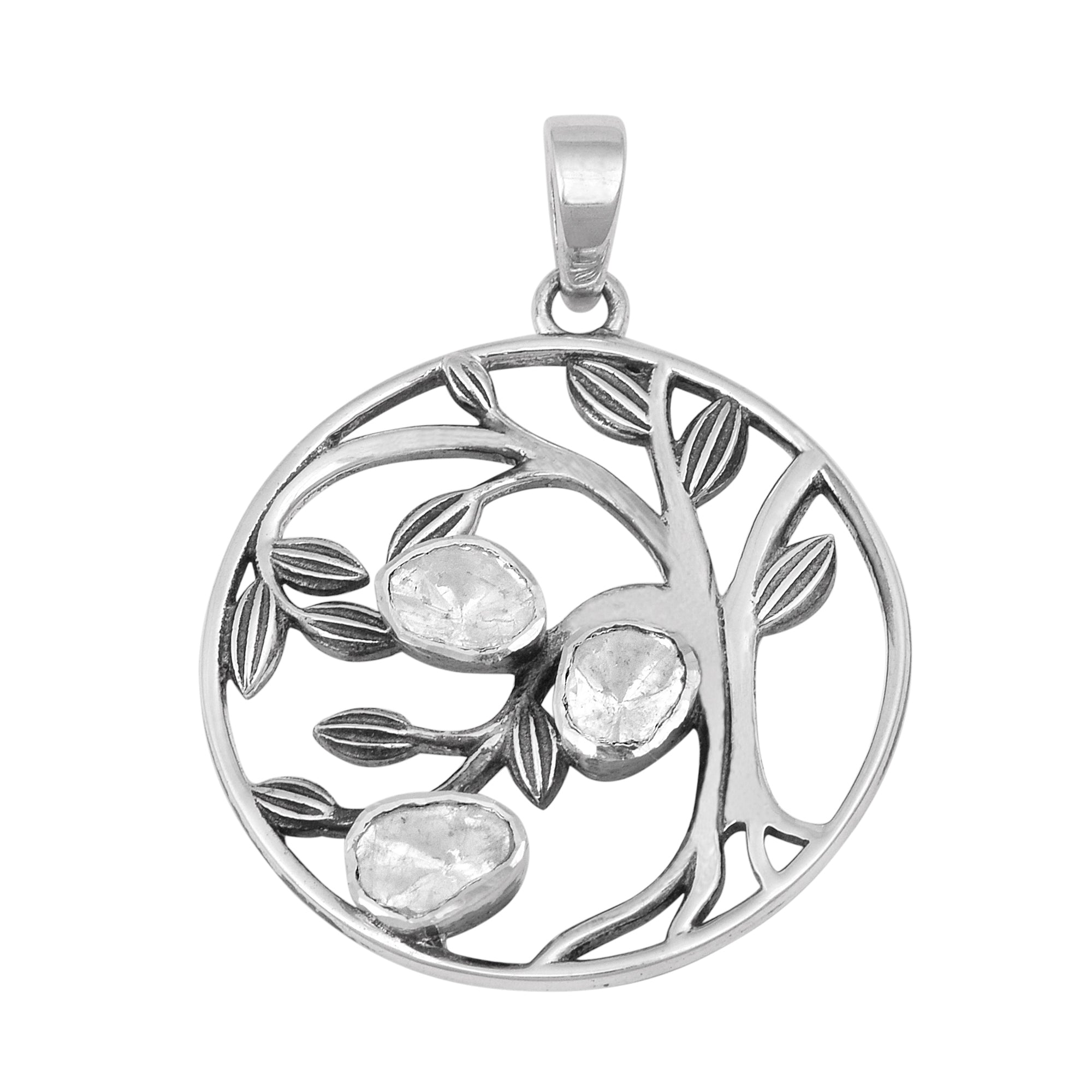 0.33 CTW Diamond Polki Tree of Life Pendant