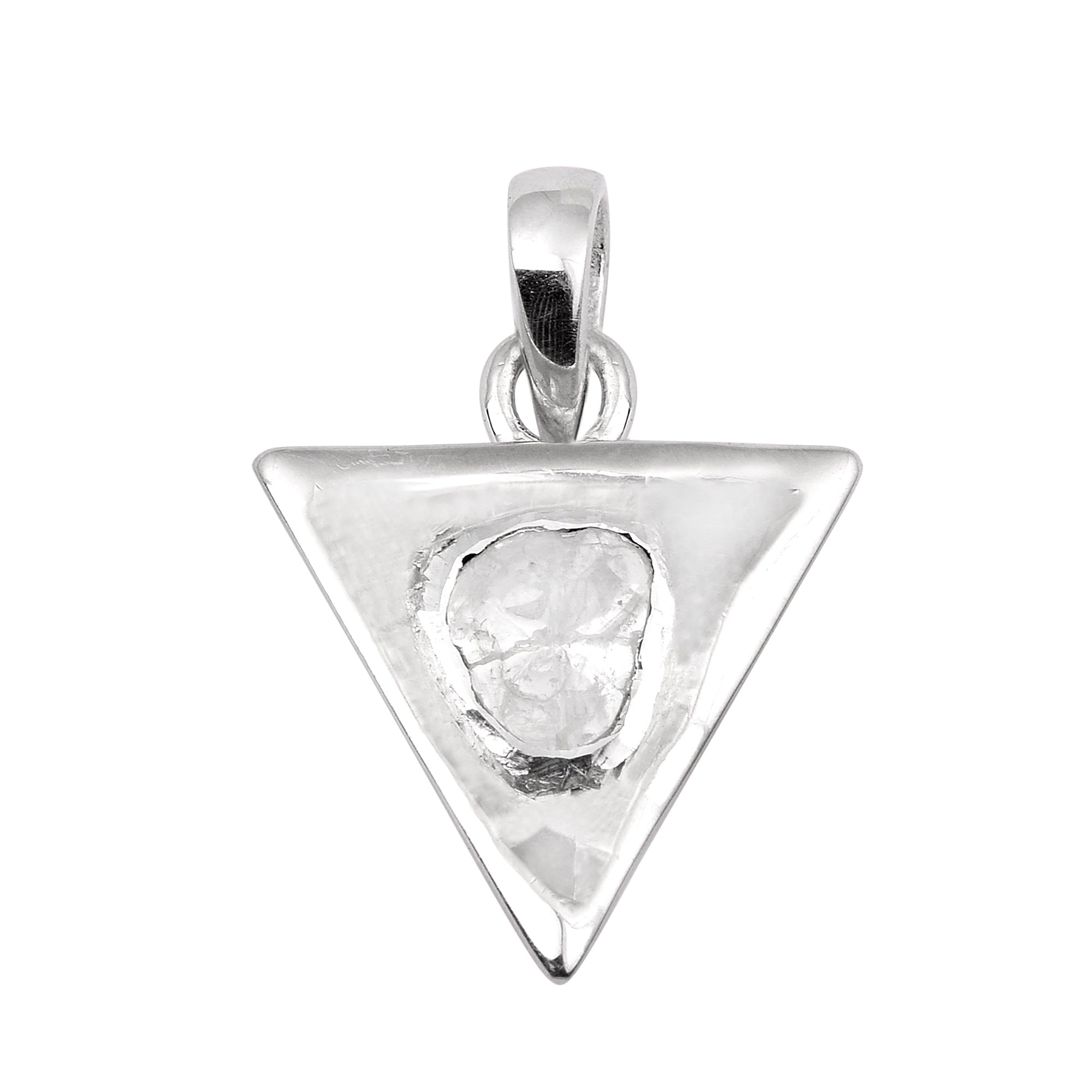0.50 CTW Diamond Polki Triangular Pendant