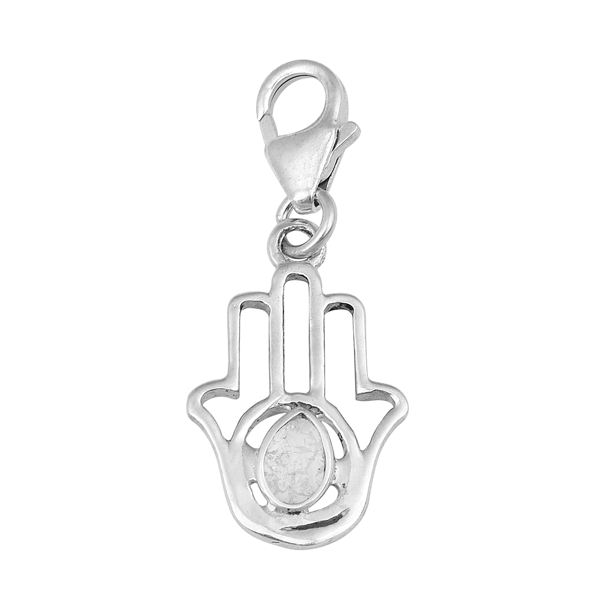0.15 CTW Diamond Polki Hamsa Charm Pendant