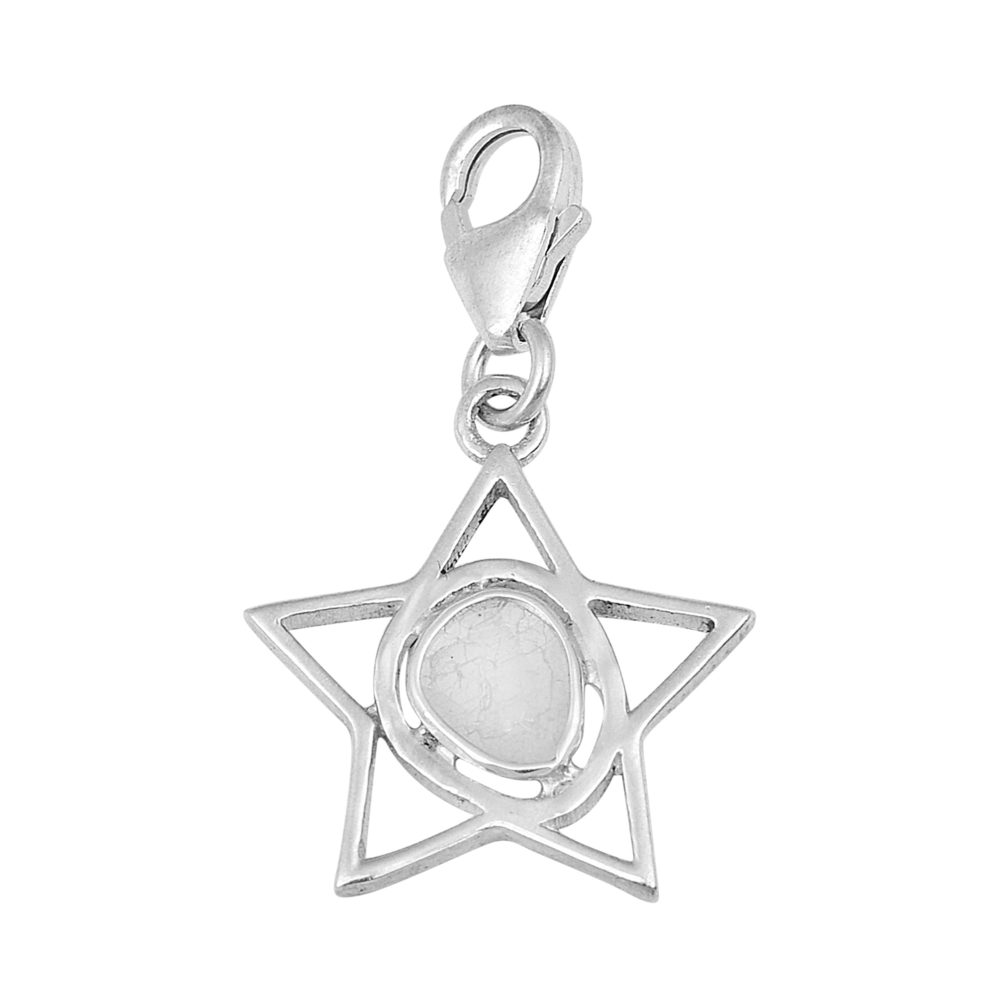 0.15 CTW Diamond Polki Star Charm Pendant