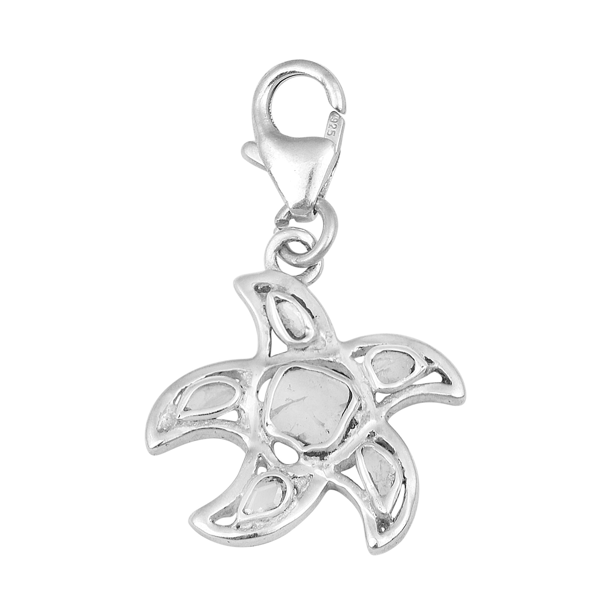 0.25 CTW Diamond Polki Starfish Charm Pendant