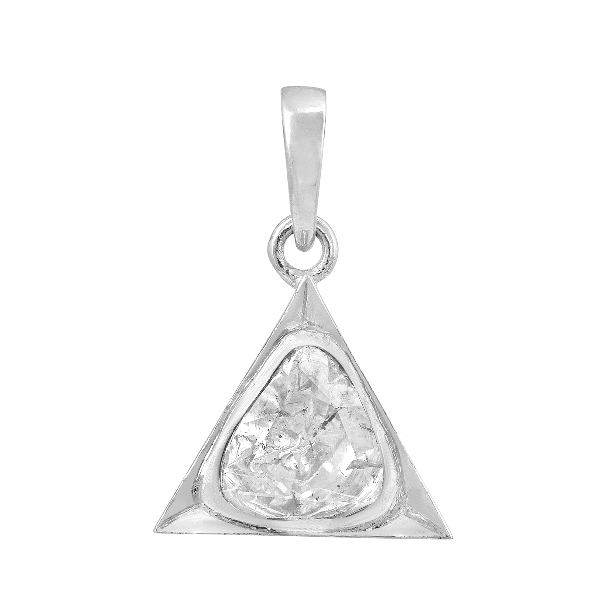 0.50 CTW Diamond Polki Triangular Pendant