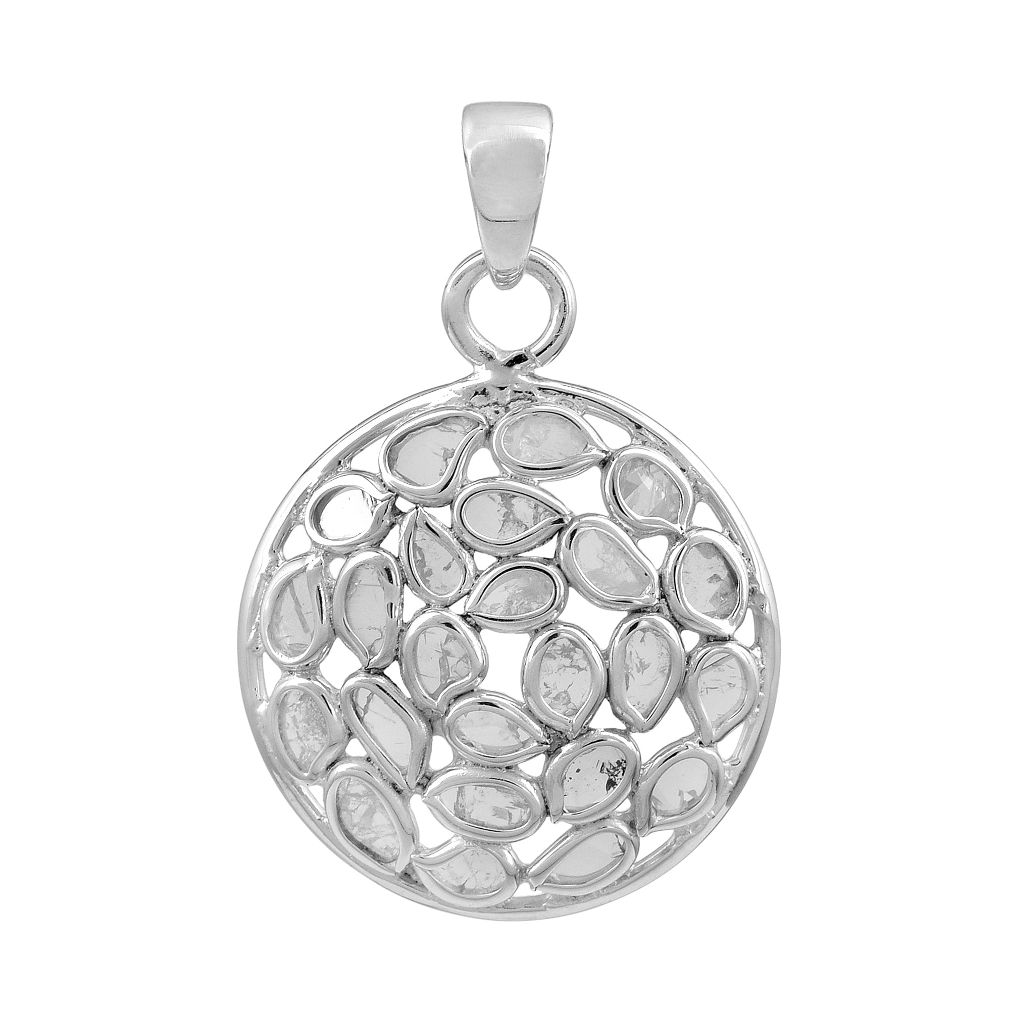 1.00 CTW Diamond Polki Round Pendant