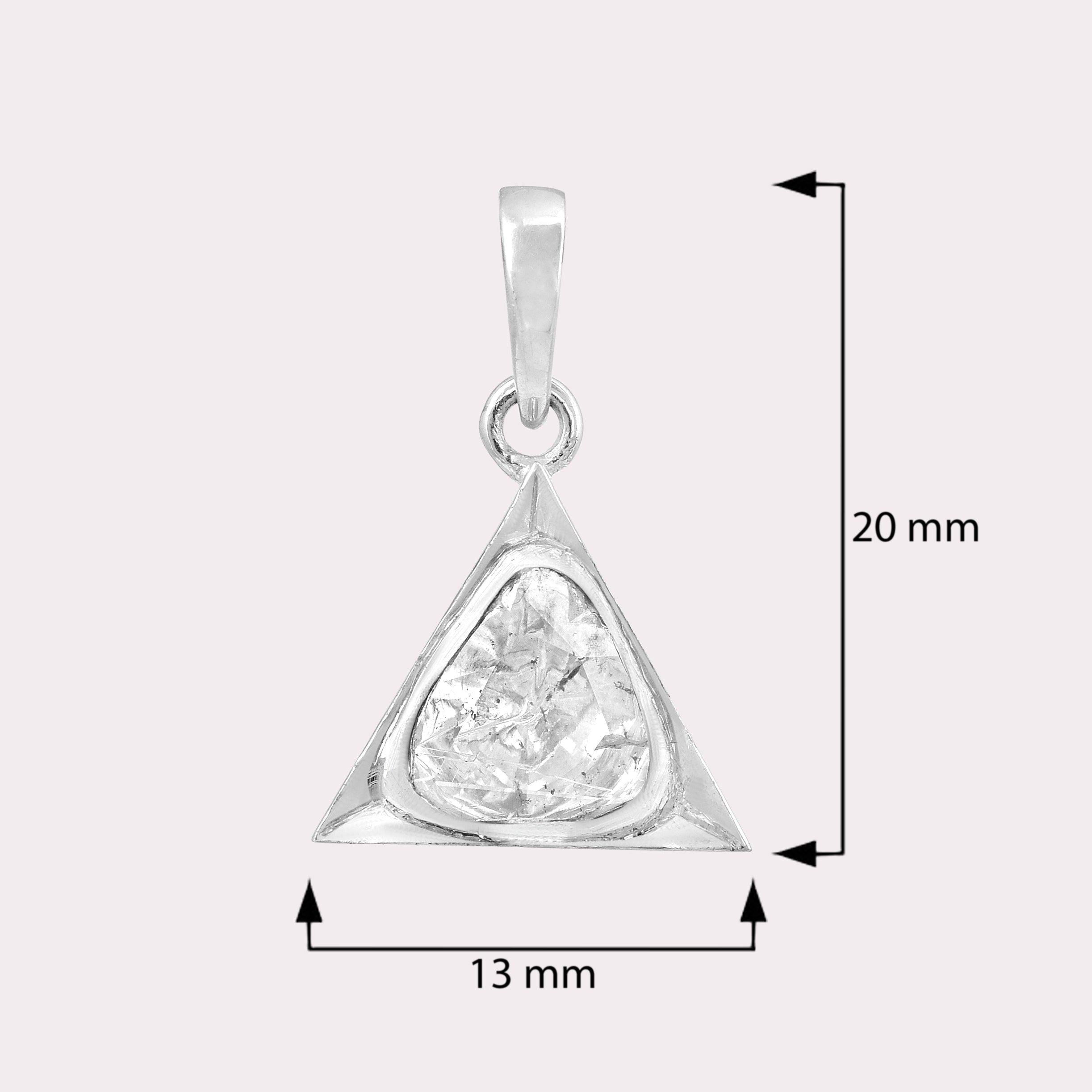 1.7 CTW Diamond Polki Minimalistic Pendant Set