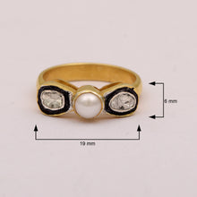 Load image into Gallery viewer, 0.50 CTW Diamond Polki Pearl Ring