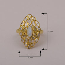 Load image into Gallery viewer, 2 CTW Diamond Polki Moonstone Ring