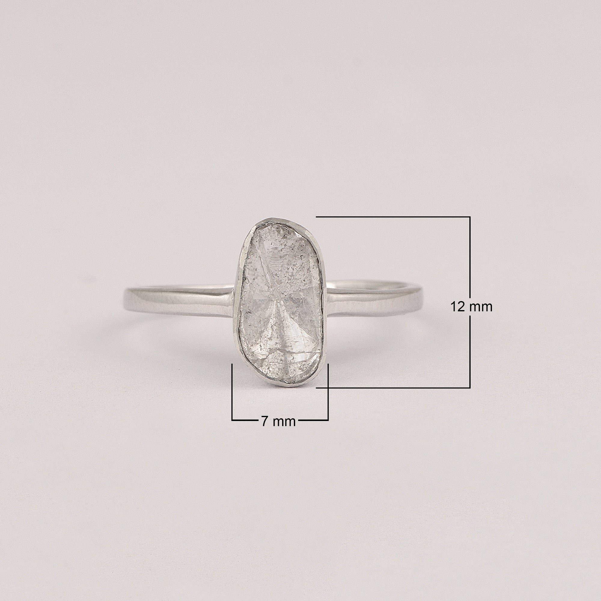 1.00 CTW Finest Natural Diamond Polki Solitaire Handmade Ring