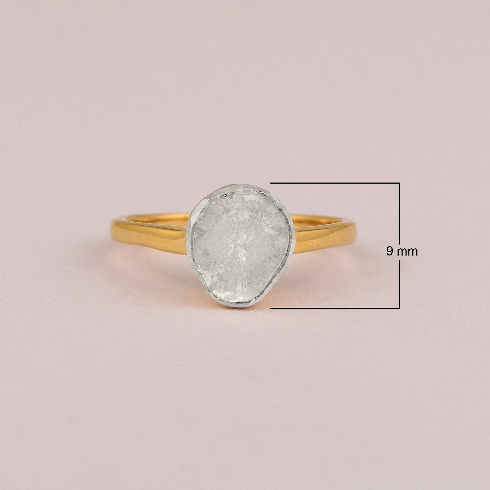 0.25 CTW Natural Diamond Polki Solitaire Handmade Women Ring