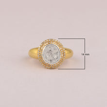 Load image into Gallery viewer, Artisan Crafted Polki Diamond Cocktail Ring in 14K Gold Vermeil 925 Sterling Silver 0.50 CTW