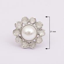 Load image into Gallery viewer, 1.80 CTW Diamond Polki Pearl Ring