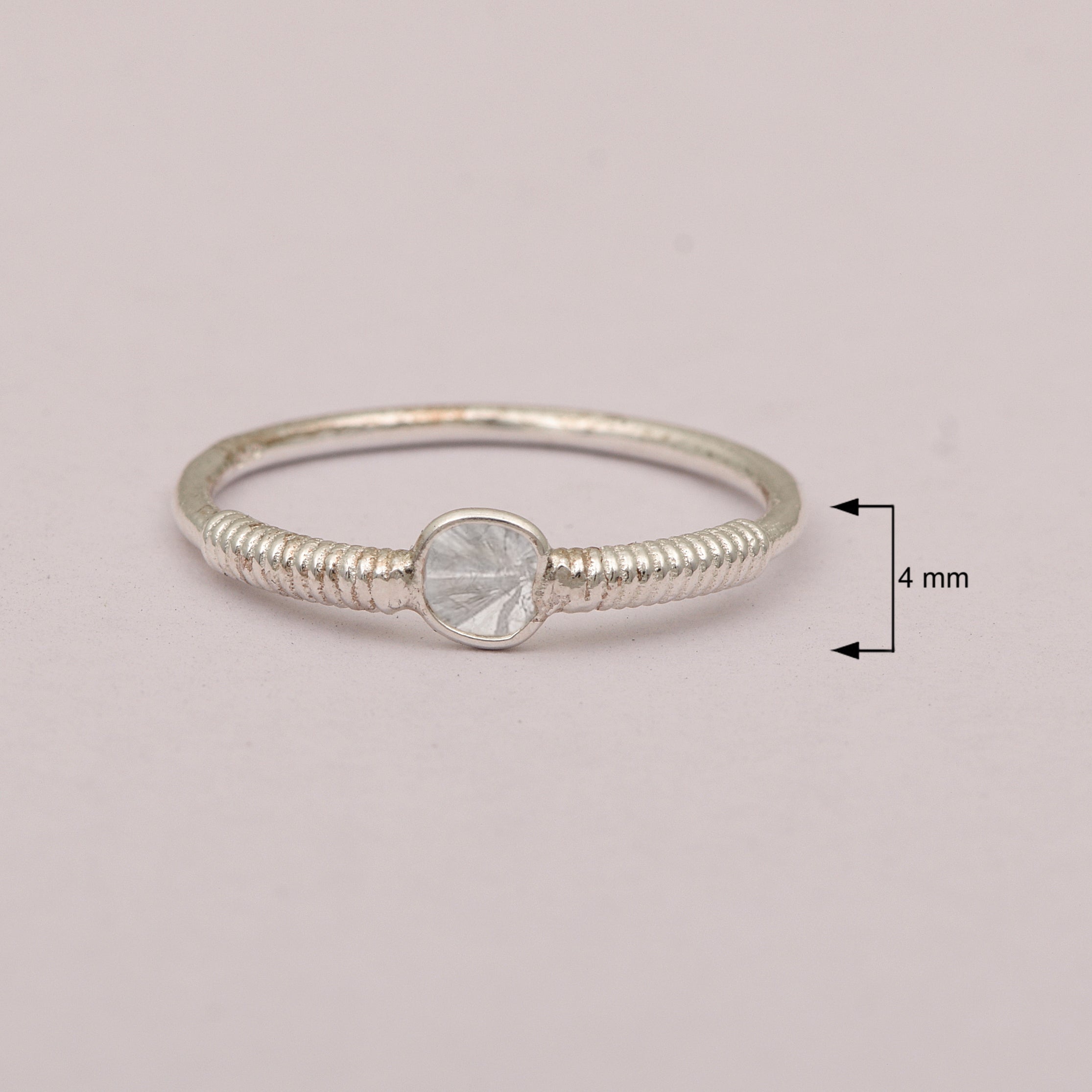 0.20 CTW Diamond Polki Tiny Stackable Ring