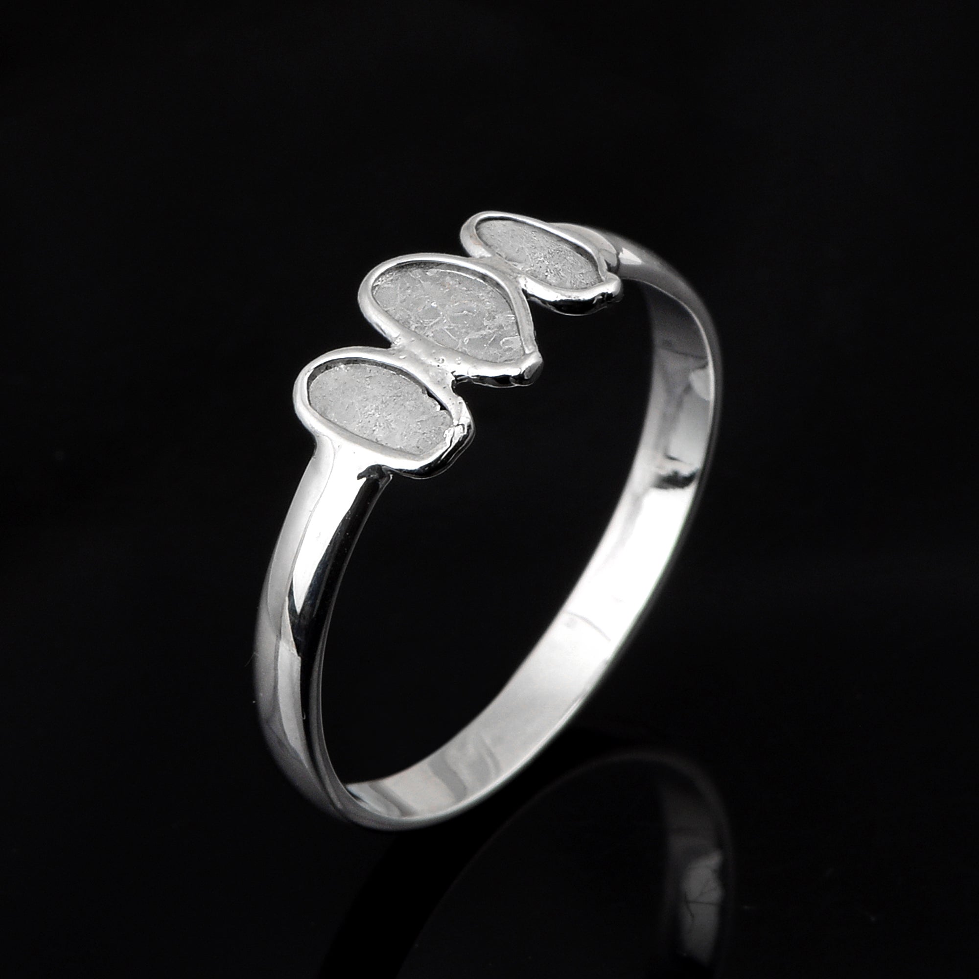 0.35 CTW Natural Diamond Polki Three Stone Minimal Ring