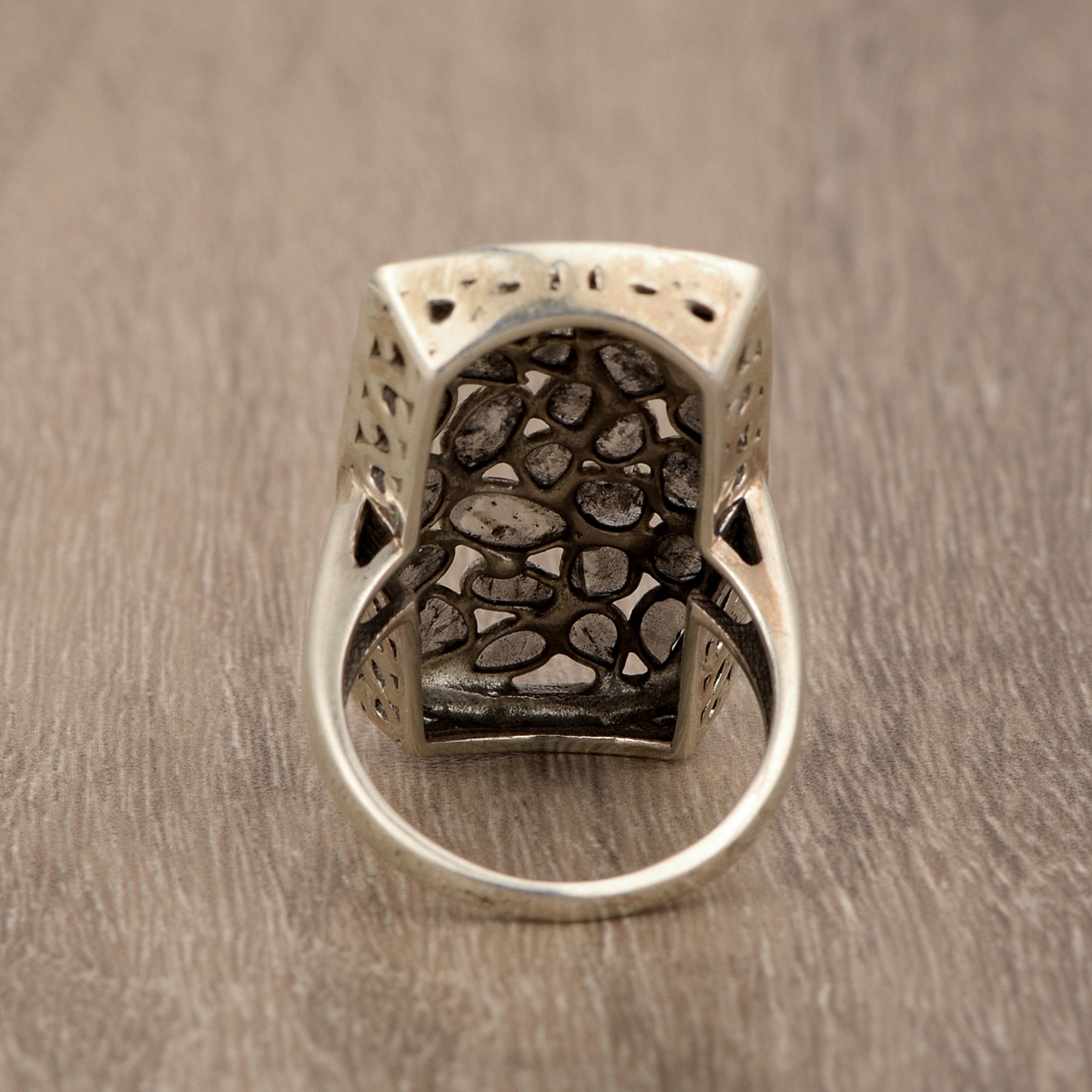 2.00 CTW Finest Natural Cluster Setting Diamond Polki Cocktail Handmade Ring