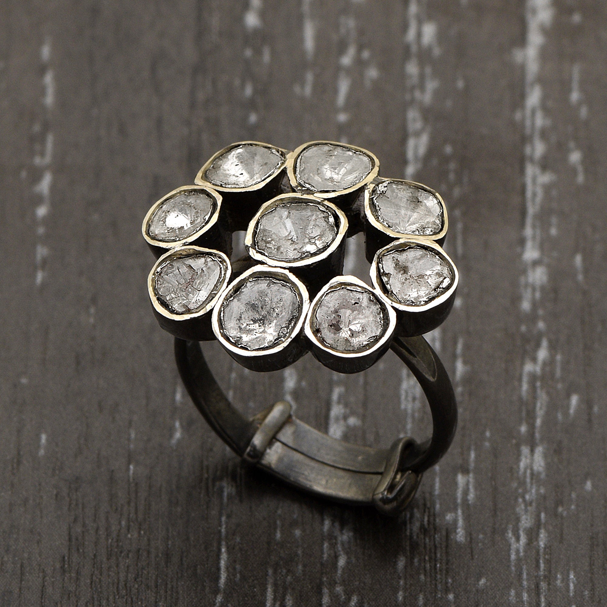 2.50 CTW Diamond Polki Floral Ring