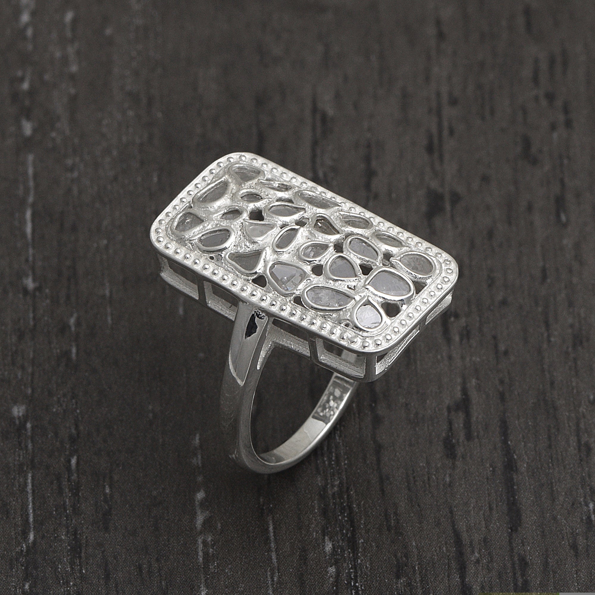 1.10 CTW Diamond Polki Ring