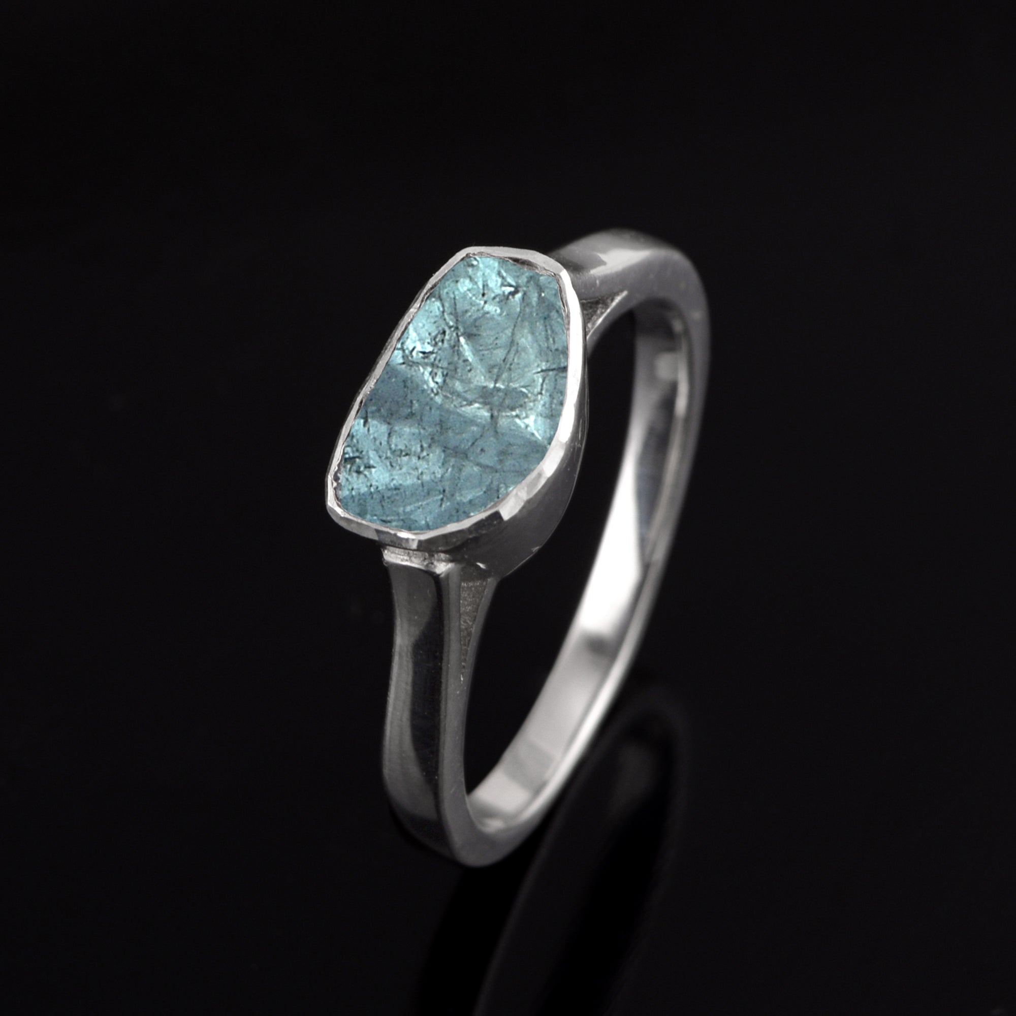 0.50 CTW Natural Blue Diamond Polki Solitaire Handmade Women Ring