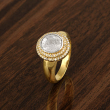 Load image into Gallery viewer, Artisan Crafted Polki Diamond Cocktail Ring in 14K Gold Vermeil 925 Sterling Silver 0.50 CTW