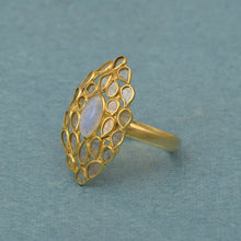 Load image into Gallery viewer, 2 CTW Diamond Polki Moonstone Ring