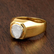 Load image into Gallery viewer, 0.50 CTW Natural Diamond Polki Men Solitaire Ring 925 Sterling Silver