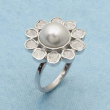 Load image into Gallery viewer, 1.80 CTW Diamond Polki Pearl Ring