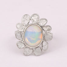 Load image into Gallery viewer, 12X10 Oval Ethiopian Opal Cocktail Women Sterling Silver Ring