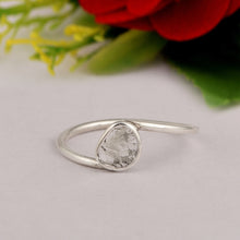 Load image into Gallery viewer, 0.25 CTW Natural Slice Diamond Polki Tiny Ring 925 Sterling Silver