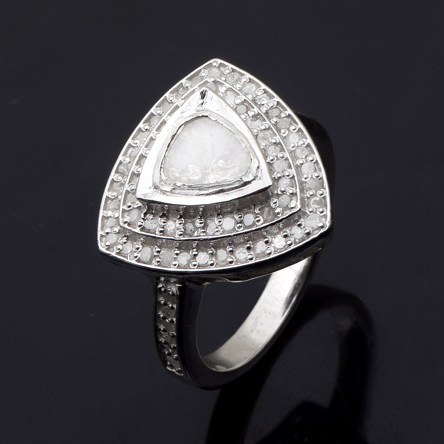 0.35 CTW Diamond Polki Solitaire Ring