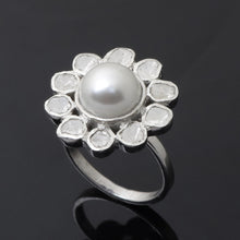 Load image into Gallery viewer, 1.80 CTW Diamond Polki Pearl Ring