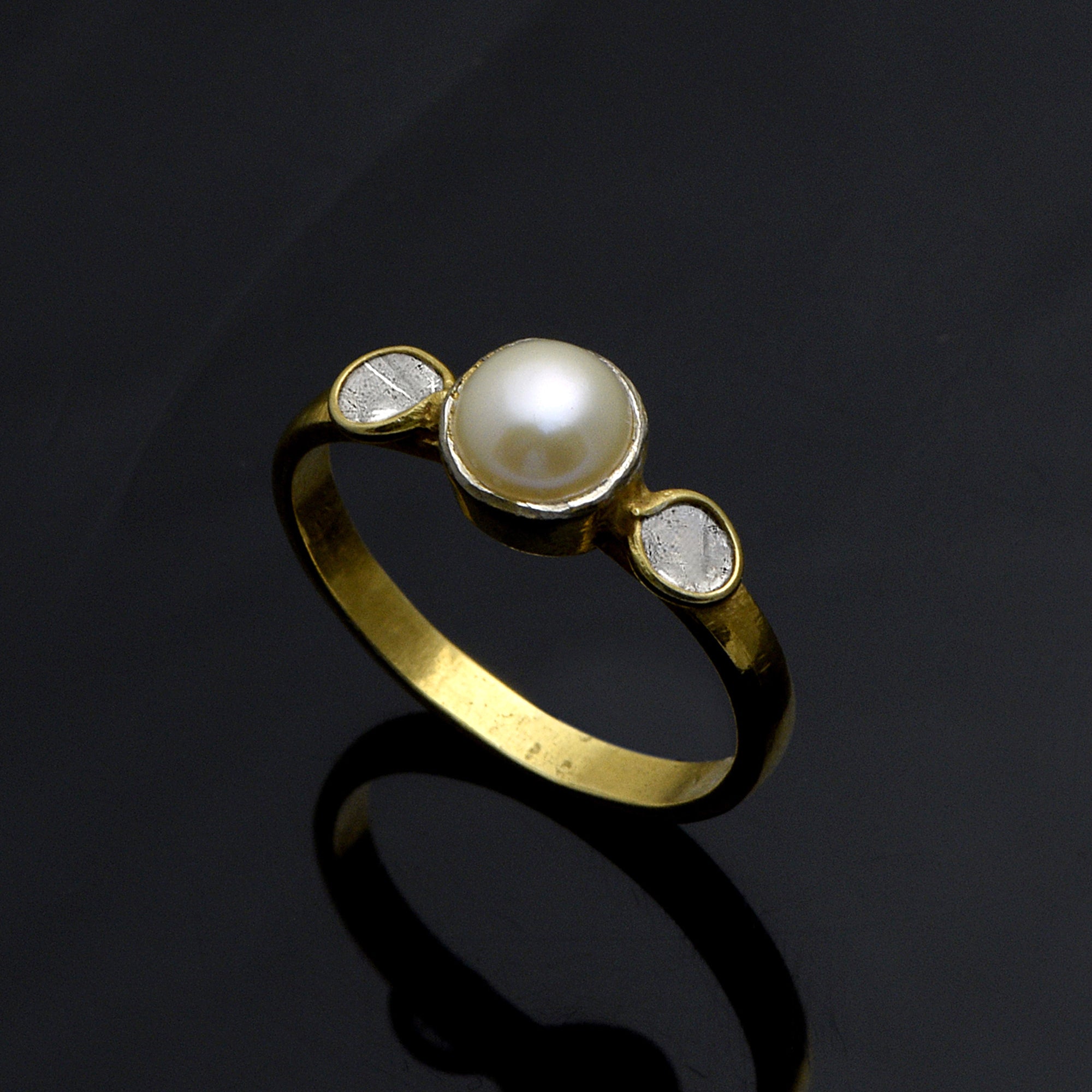 0.30 CTW Diamond Polki Pearl Ring