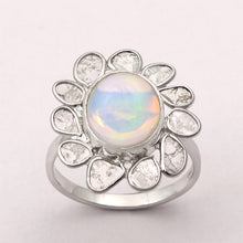 Load image into Gallery viewer, 12X10 Oval Ethiopian Opal Cocktail Women Sterling Silver Ring