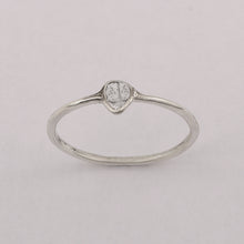 Load image into Gallery viewer, Tiny 0.10 CTW Natural Slice Polki Diamond Handmade Ring 925 Sterling Silver White Gold Plated