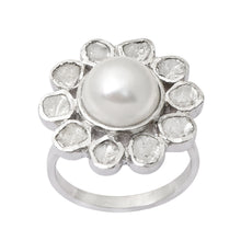 Load image into Gallery viewer, 1.80 CTW Diamond Polki Pearl Ring
