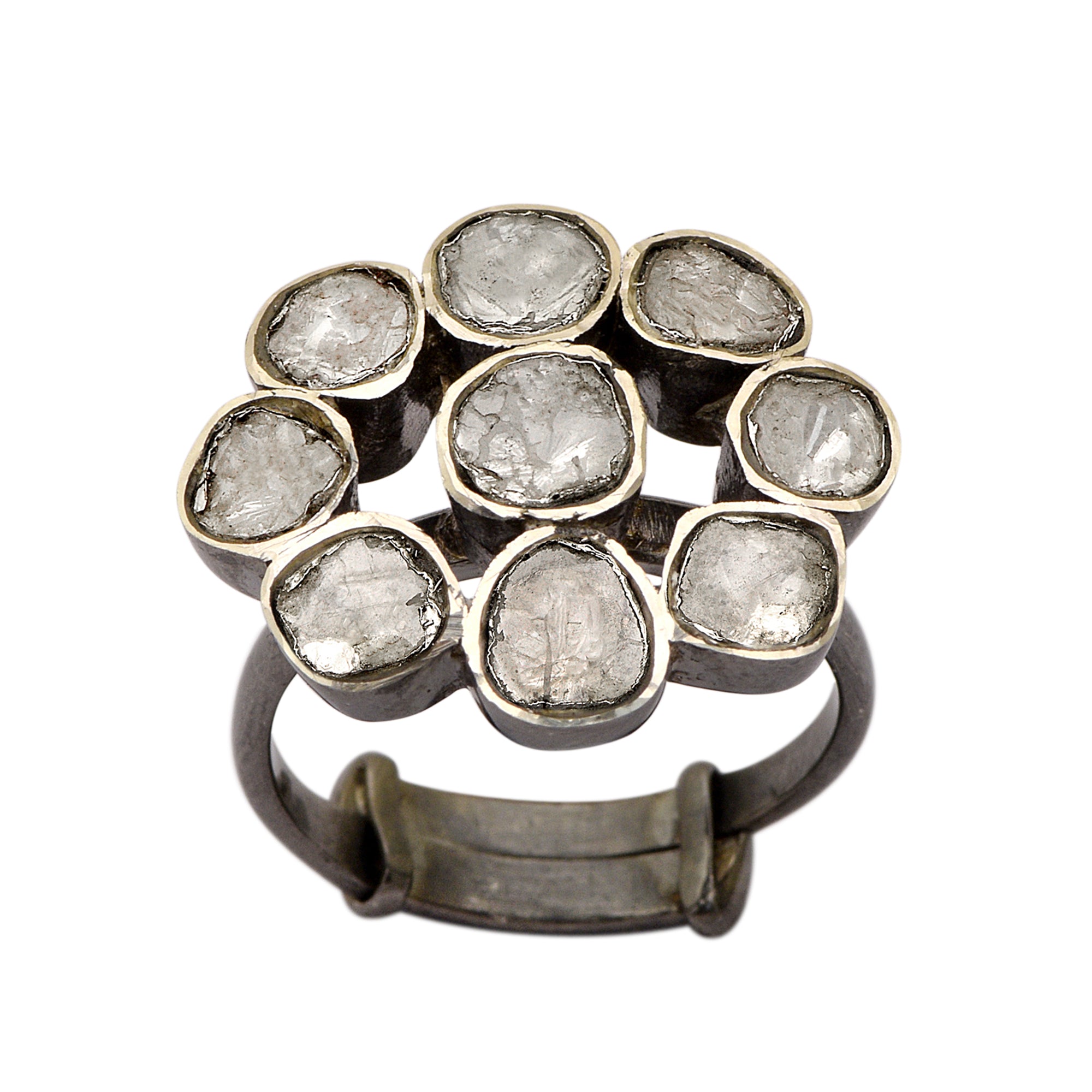 2.50 CTW Diamond Polki Floral Ring