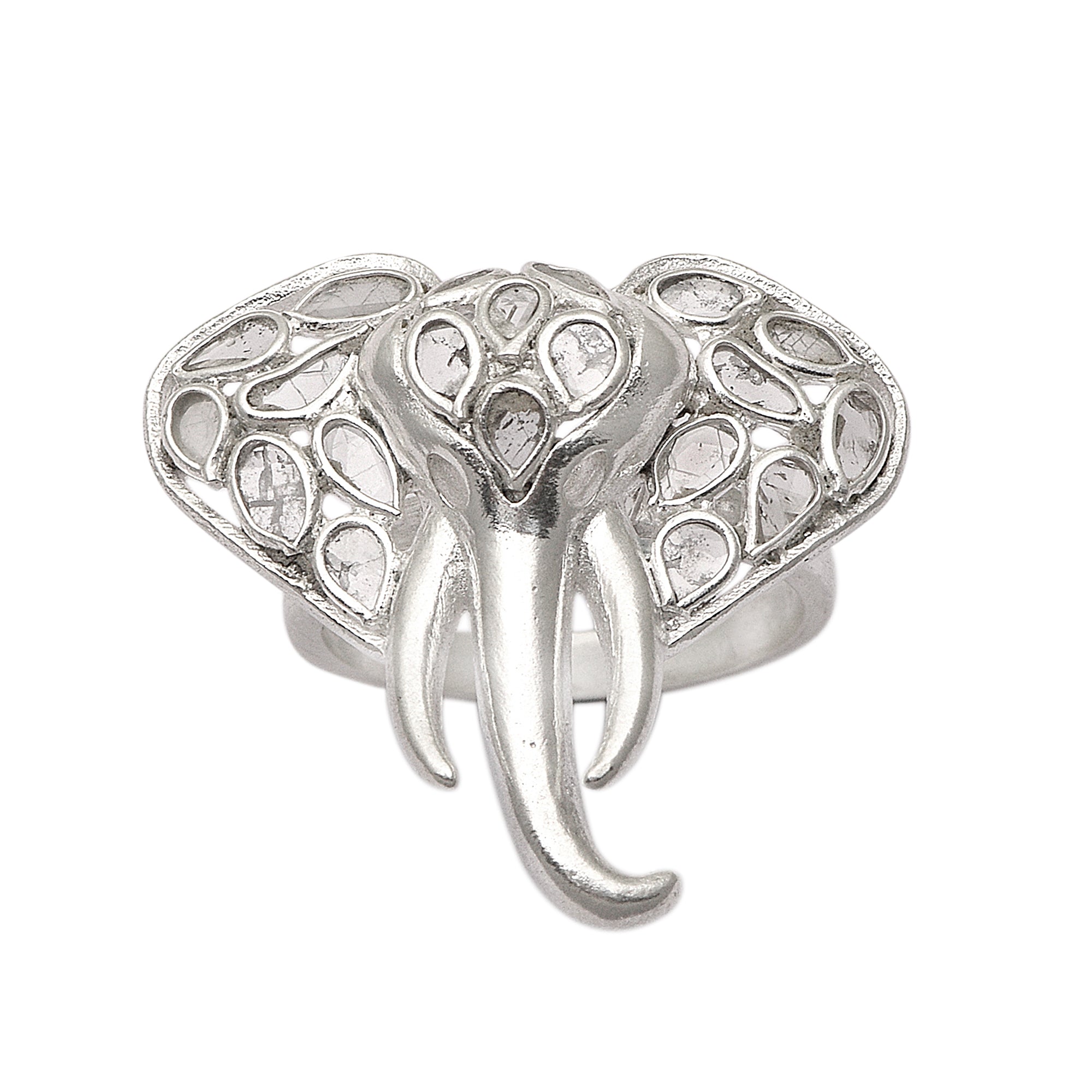 1.50 CTW Diamond Polki Elephant Ring