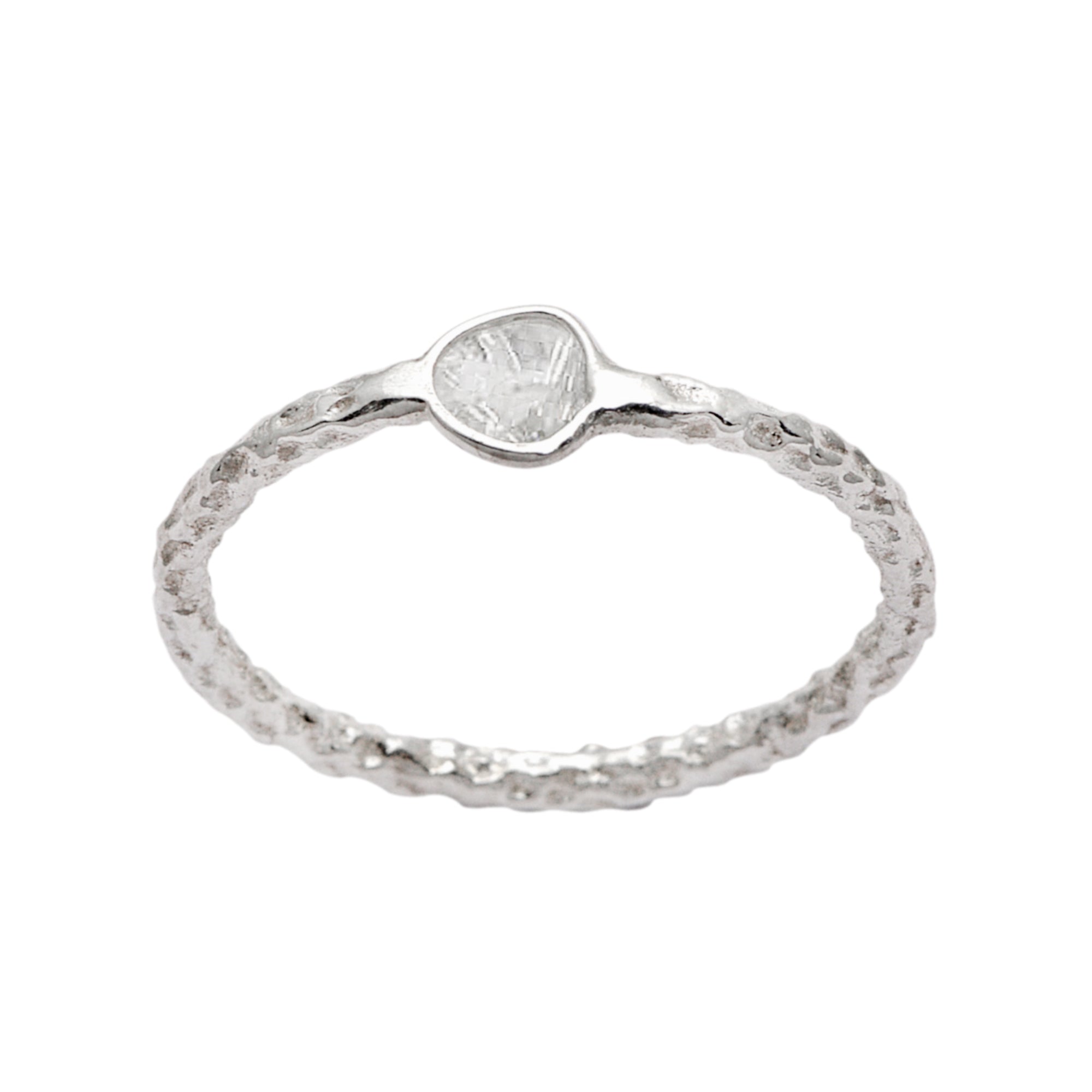 0.10 CTW Diamond Polki Minimalist Ring