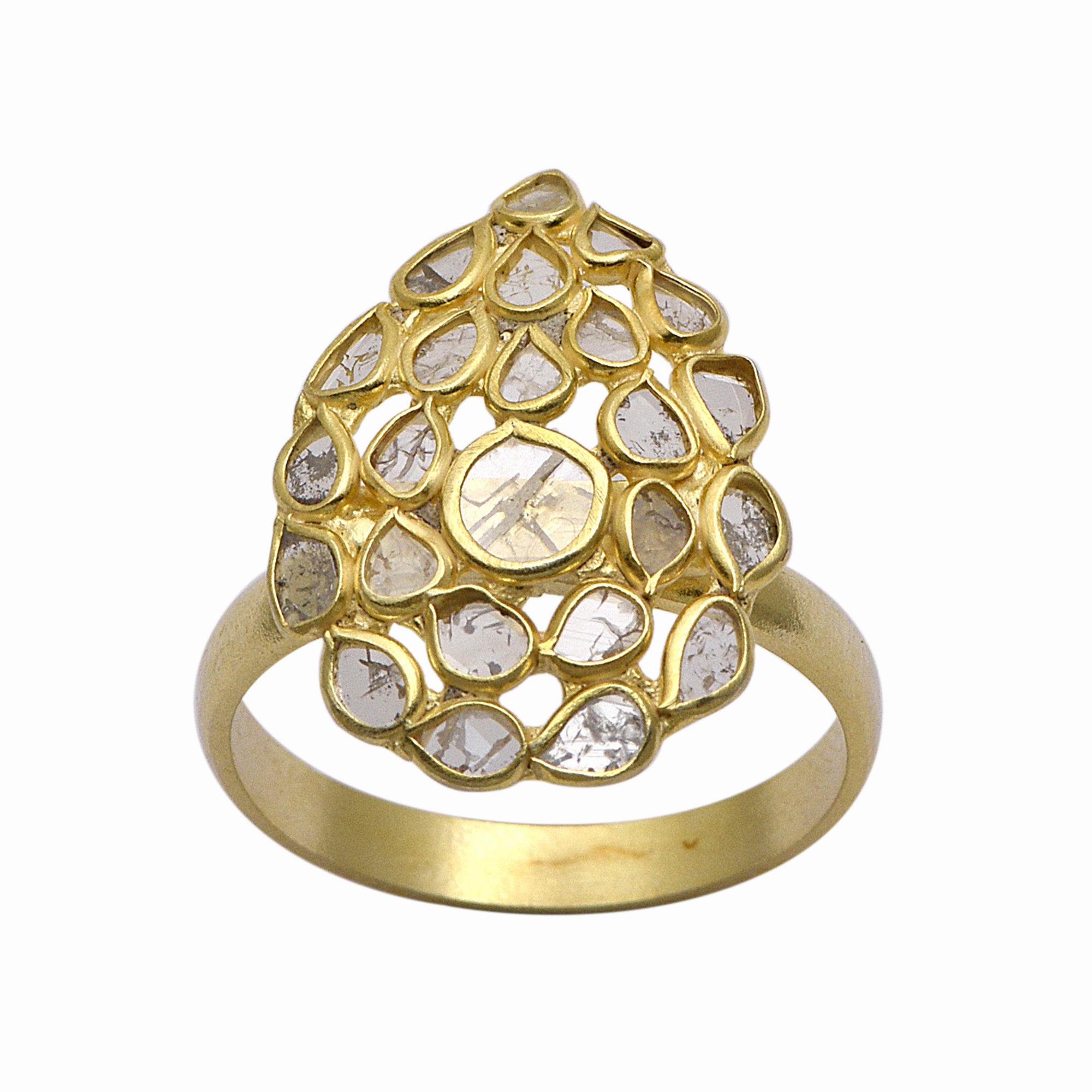 2.50 CTW Diamond Polki Cluster Ring