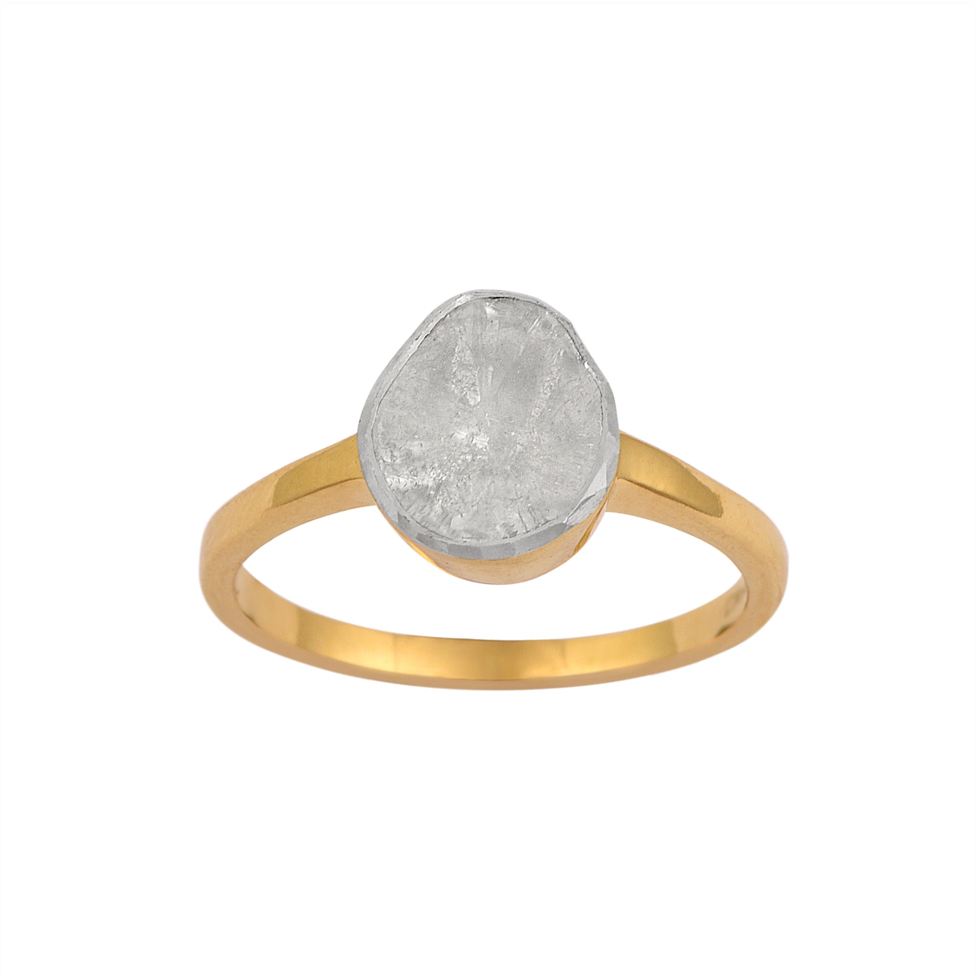 0.25 CTW Natural Diamond Polki Solitaire Handmade Women Ring