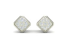 Load image into Gallery viewer, White Diamond 0.18 Ctw Square Shape 925 Sterling Silver Earring
