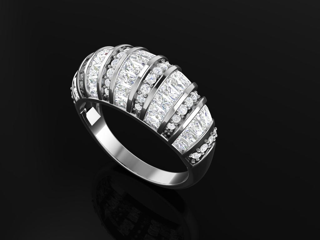 White Diamond 1.50 Ctw 925 Sterling Silver Cluster Ring