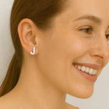 Load image into Gallery viewer, Initial &quot;J&quot; Monogram Stud Earring – Sterling Silver
